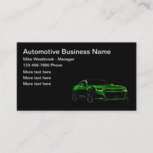 Koele autothema visitekaartjes (Voorkant)