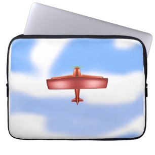 Koele Avontuurlijke Vliegende Rode Vliegtuig Elekt Laptop Sleeve