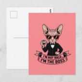 Koele Baas Sphynx Kat Coffee Art Briefkaart (Voorkant / Achterkant)