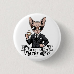 Koele Baas Sphynx Kat Coffee Art Ronde Button 3,2 Cm