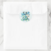 Koele baby boy douche ronde sticker (Tas)