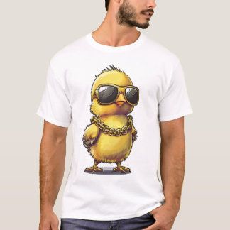 Koele Baby Chick met zonnebril en Gold Chain Ill T-shirt