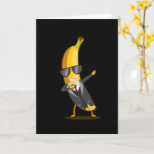Koele banaan met pak - Dab Funny Dancing Fruit Kaart (Gele Bloem)