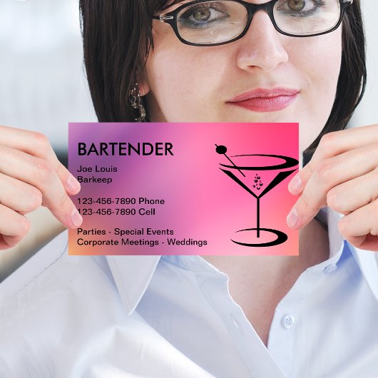 Koele Bartender Zakelijke Kaarten Visitekaartje