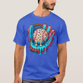 Koele Baseball Kunst Smeltende Sport Illustratie K T-shirt