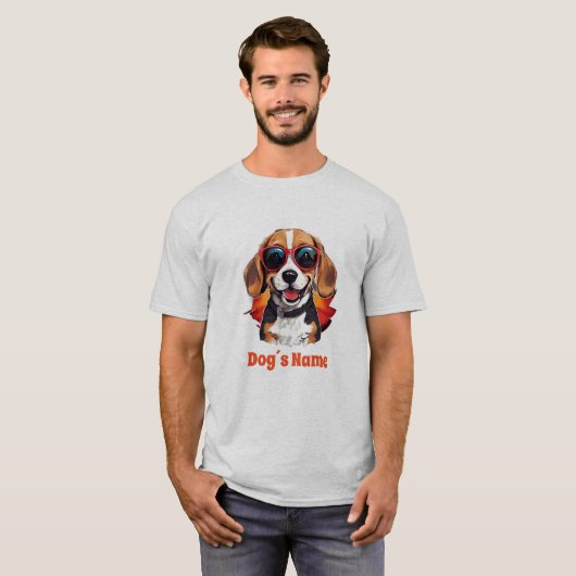 Koele Beagle met zonnebril T-shirt (Voorkant volledig)