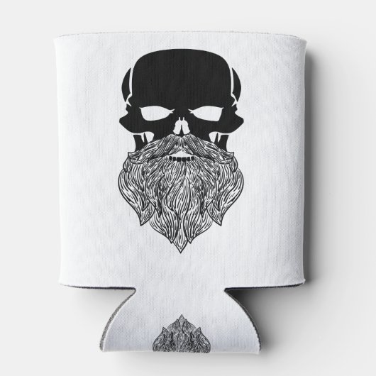 Koele bebaarde schedel Jolly Roger Blikjeskoeler (Achterkant)