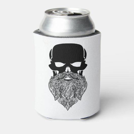 Koele bebaarde schedel Jolly Roger Blikjeskoeler (Blikje Achterkant)