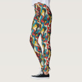 Koele betegelde abstracte patroonpatroon Leggings (Links)
