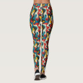 Koele betegelde abstracte patroonpatroon Leggings (Achterkant)