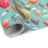 koele betegelde heteluchtballonenpartij cadeaupapier (Rol Hoek)