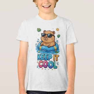 Koele bever in zwembad met bril Tri-Blend shirt