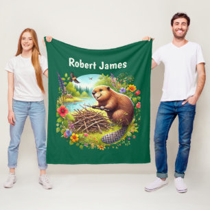 Koele bever liefhebbers voeg naam toe  fleece deken