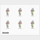 Koele biddende handen bloem tattoo ronde sticker (Vel)