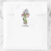 Koele biddende handen bloem tattoo ronde sticker (Tas)
