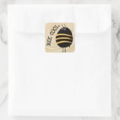 koele bij vierkante sticker (Tas)
