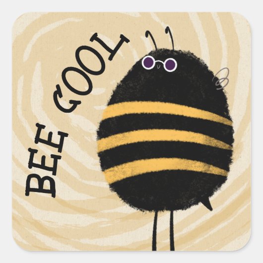 koele bij vierkante sticker (Voorkant)