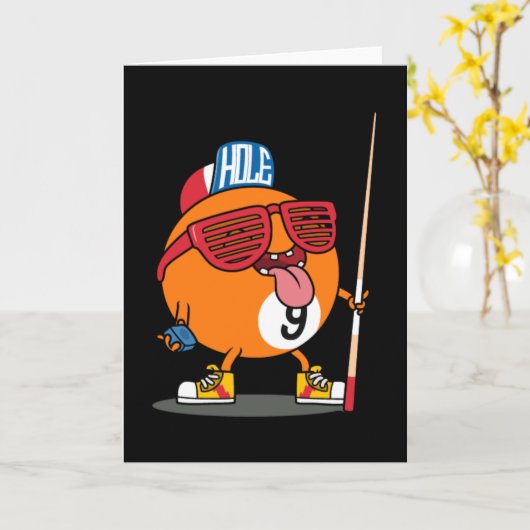 Koele biljart negen bal kaart (Gele Bloem)