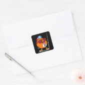 Koele biljart negen bal vierkante sticker (Envelop)