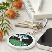Koele biljart zwemblessle ketting sleutelhanger (Voorkant Rechts)