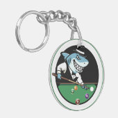 Koele biljart zwemblessle ketting sleutelhanger (Voorkant Links)