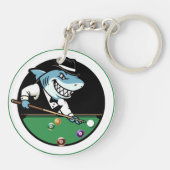 Koele biljart zwemblessle ketting sleutelhanger (Achterkant)