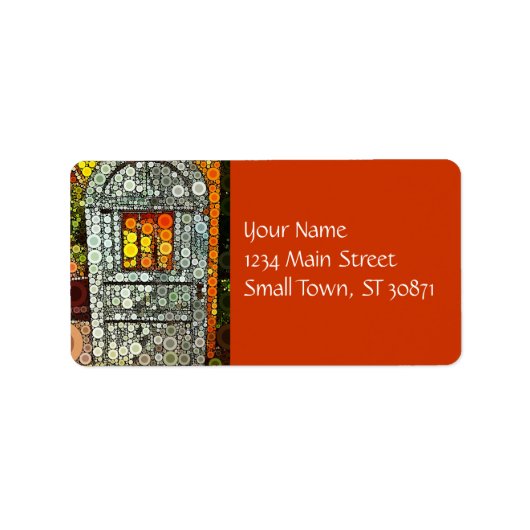 Koele blauwe deur Southwestern Courtyard Wooden De Etiket (Voorkant)