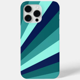 Koele blauwe en Blauwgroen diagonale strepen iPhone 15 Pro Max Hoesje