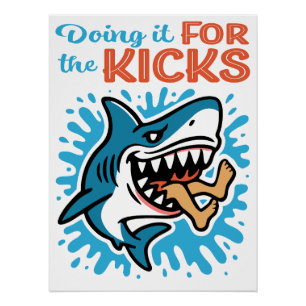 Koele Blauwe Haai voor Kicks Perfect Poster