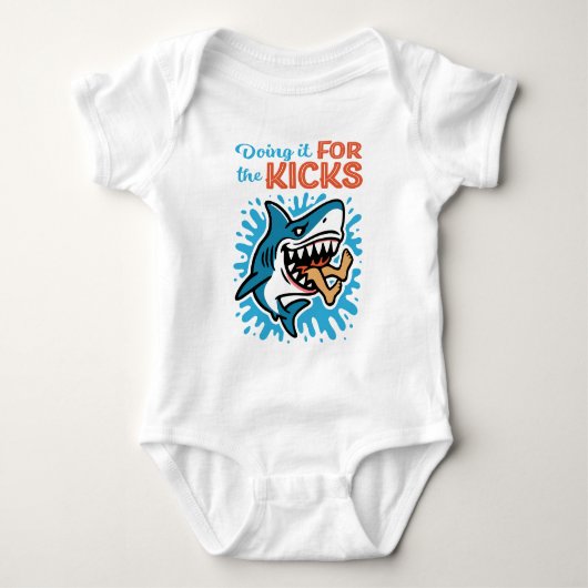 Koele Blauwe Haai voor Kicks Romper (Voorkant)
