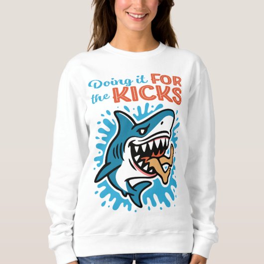 Koele Blauwe Haai voor Kicks Trui (Voorkant)