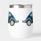 Koele blauwe retro auto met scuffs (Links)