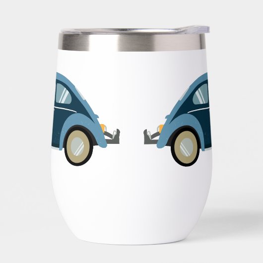 Koele blauwe retro auto met scuffs (Links)