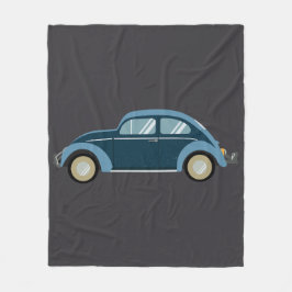 Koele blauwe retro auto met scuffs fleece deken