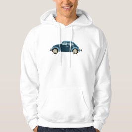 Koele blauwe retro auto met scuffs hoodie