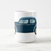 Koele blauwe retro auto met scuffs koffiemok (Center)