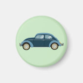 Koele blauwe retro auto met scuffs magneet (Voorkant)