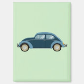 Koele blauwe retro auto met scuffs magneet (Voorkant)