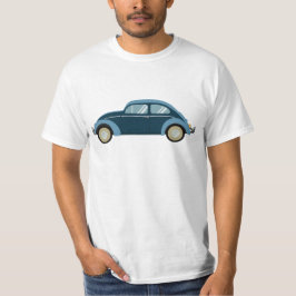 Koele blauwe retro auto met scuffs t-shirt