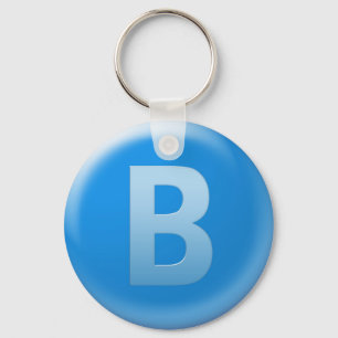 koele blauwe sleutelhanger, letter B Sleutelhanger