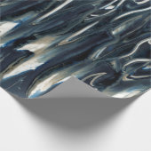 Koele blauwe vlammen cadeaupapier (Hoek)