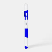 Koele blauwe witte strepen iPhone 16 hoesje (Linkerkant)