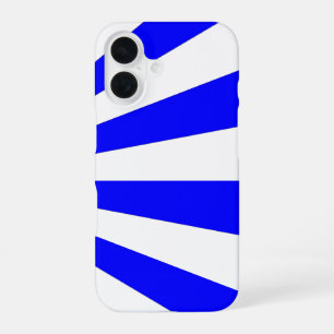 Koele blauwe witte strepen iPhone 16 hoesje