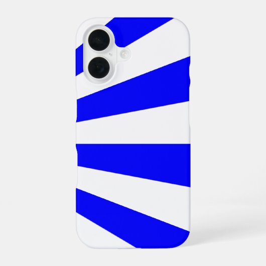 Koele blauwe witte strepen iPhone 16 hoesje (Achterkant)