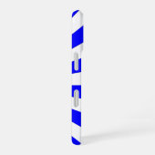 Koele blauwe witte strepen iPhone 16 hoesje (Rechterkant)