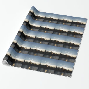 Koele Blauwe Zonsondergang Cadeaupapier