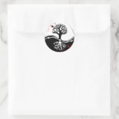 Koele bloedspatten Yin Yang Tree tattoo kunst Ronde Sticker (Tas)