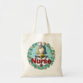 Koele bloemige verpleegster tote bag (Voorkant)