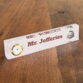 Koele boeken koffie Leraar Naambordje (Zijkant)