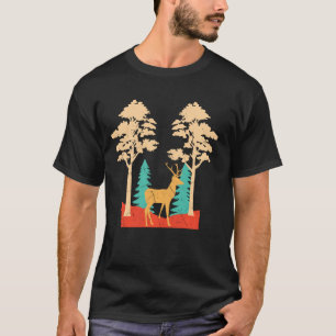 Koele bosherten verontruste kunstwerk Natuur T-shirt